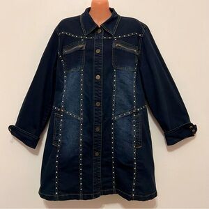 TKC Designs Long Sleeve Studded Denim Dress Western Rodeo